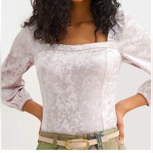 Anthropologie Jessima Square Neck Crushed Velvet Top, Size S
